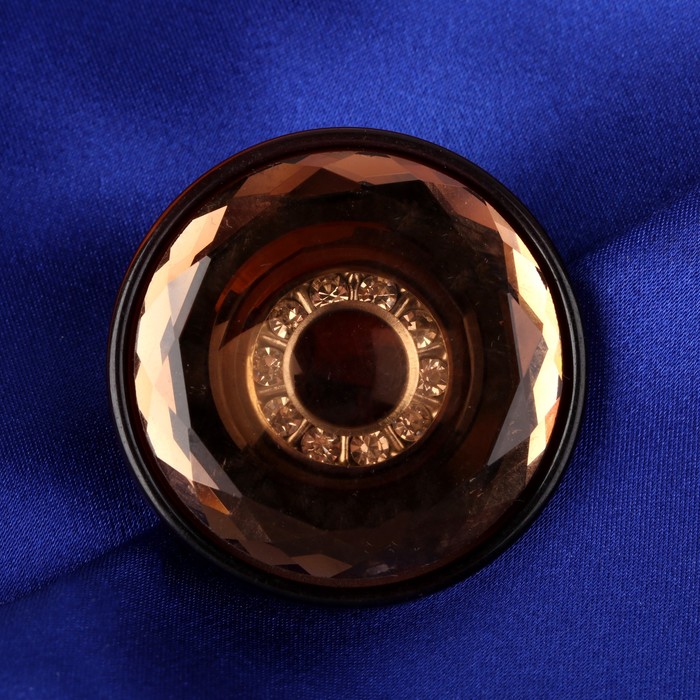 Пуговица декоративная, d = 38 мм, цвет коричневый 