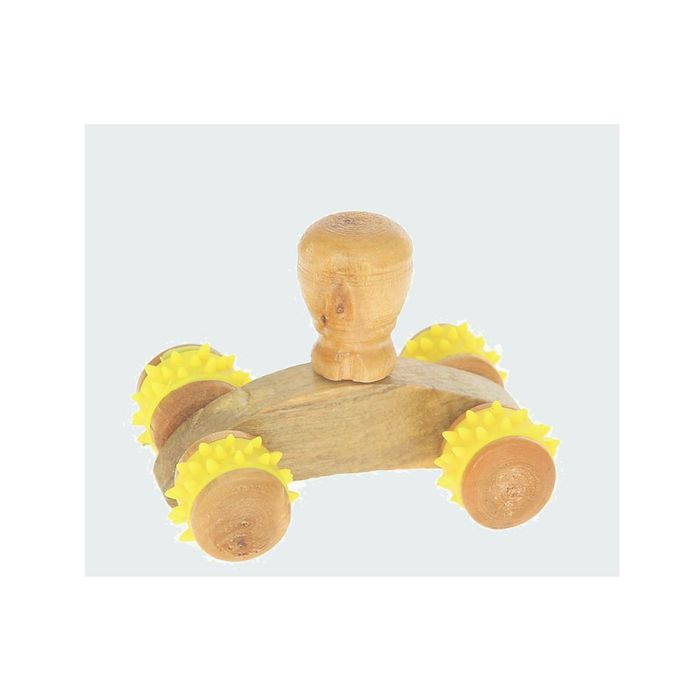 Массажёр, деревянный, 4 колеса, цвет МИКС 