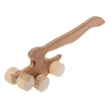 Массажер деревянный "Топорик", 6 роликов, малый 