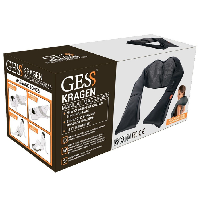 Массажная подушка для шеи и плеч GESS-012 Kragen, 24 Вт, 2 программы 