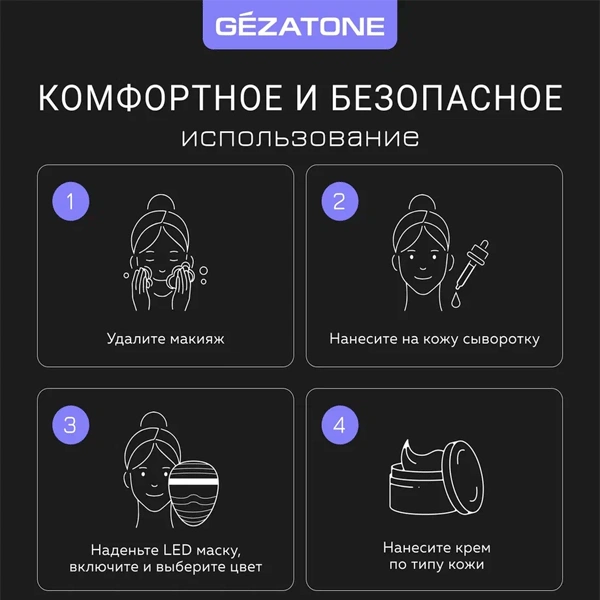 LED маска Gezatone m1030 - фото 4
