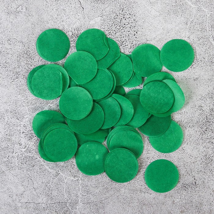 Наполнитель для шара "Конфетти круг" 2,5 см, бумага, цвет темно-зеленый, 500г 