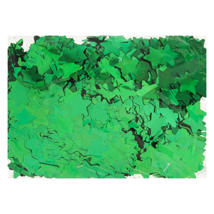 Наполнитель для шара «Конфетти звезда», 3 см, фольга, 500 г, цвет зелёный 