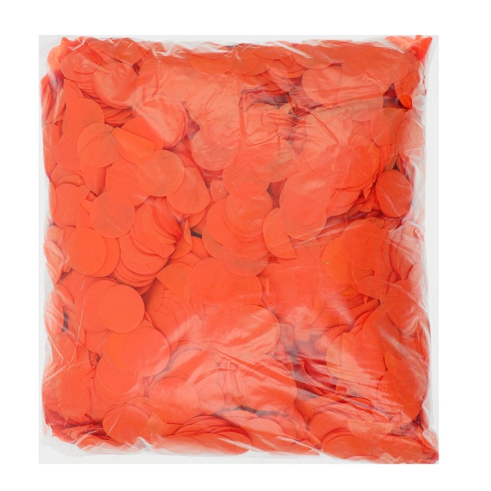 Наполнитель для шара "Конфетти круг" 2,5 см, бумага, цвет оранжевый, 500г 