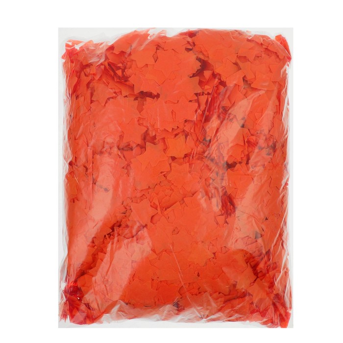 Наполнитель для шара "Конфетти звёзды", 2 см, 500 г, бумага, цвет оранжевый 