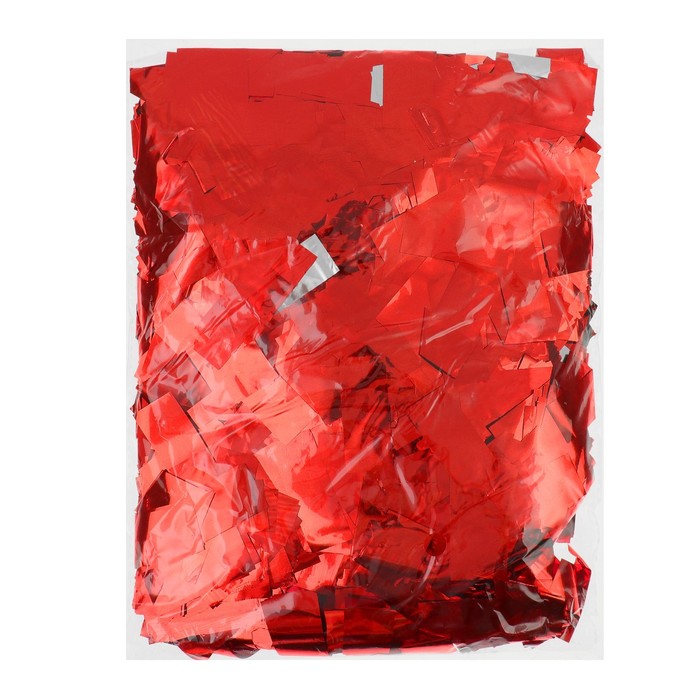 Наполнитель для шара "Конфетти прямоугольник" 5 см, фольга, цвет красный 500г 