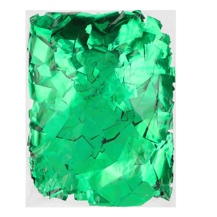 Наполнитель для шара "Конфетти прямоугольник" 5 см, фольга, цвет зеленый 500г 
