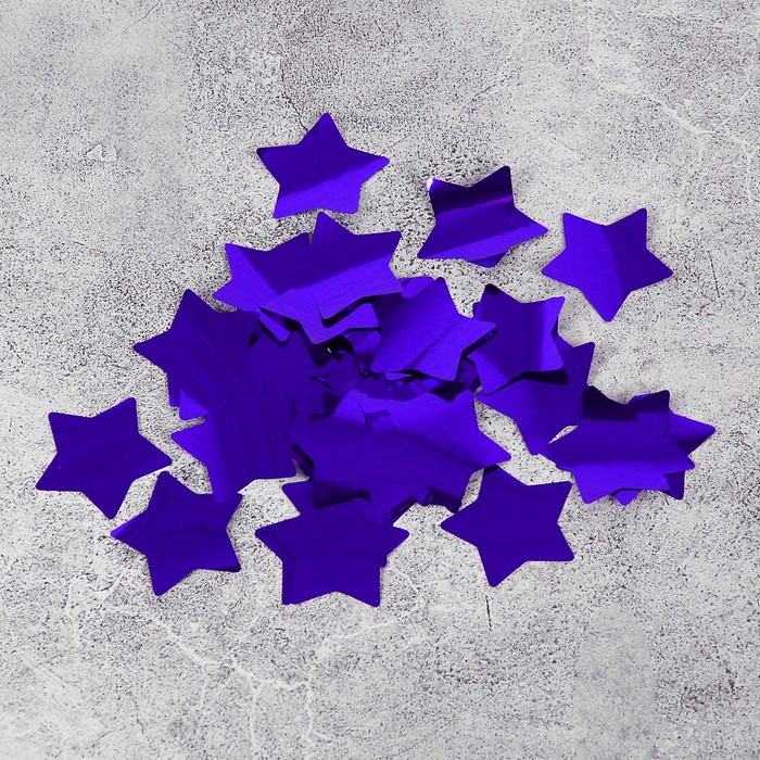 Наполнитель для шара «Конфетти звезда», 3 см, фольга, 500 г, цвет синий 