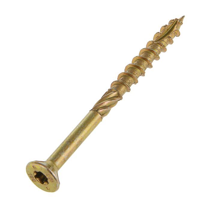 Саморез конструкционный INFIX, 8х100 мм, потай, Torx40, жёлтый цинк в