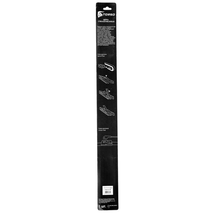 Щётка стеклоочистителя TORSO, 20"/50 см, каркасная, с графитовым покрытием, 2 переходника 