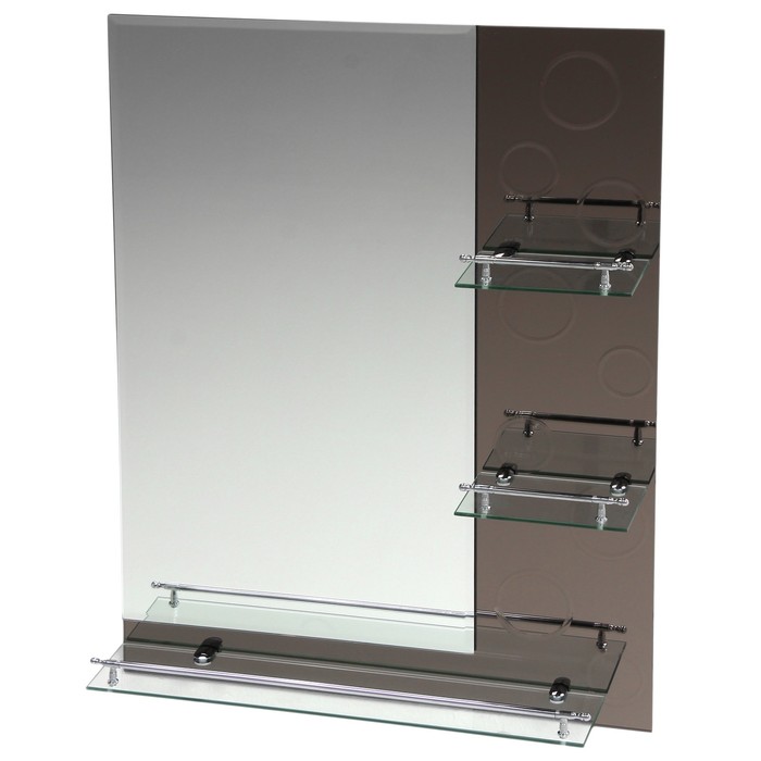 Зеркало в ванную комнату, двухслойное 80×60 см "Ассоona A622", 3 полки 