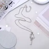 Кулон "Гимнастка", цвет белый в серебре, 45см  - фото 3