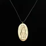 Кулон «Киска», 3×5,5 см, селенит 