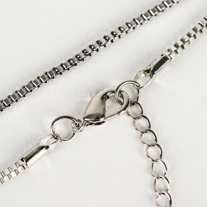 Кулон "Утончённость" овалы с цепочкой, цвет чёрно-белый в серебре, 60см 