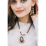 Кулон ручная работа, деревянный "Веер", цветной  - фото 2