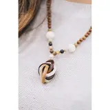 Кулон ручная работа, деревянный "Веер", цветной  - фото 3