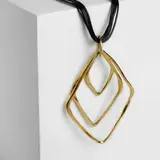 Кулон на шнурке "Тотем" ромбы, цвет золото, 60см  - фото 2