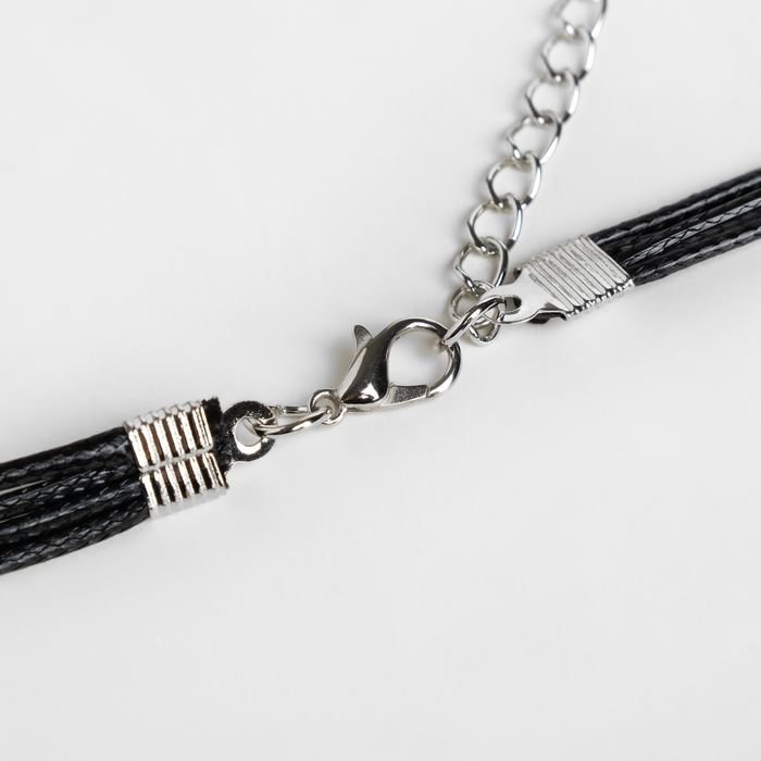 Кулон на шнурке "Алхимия" спрессованный круг, цвет чернёное серебро, 45см 