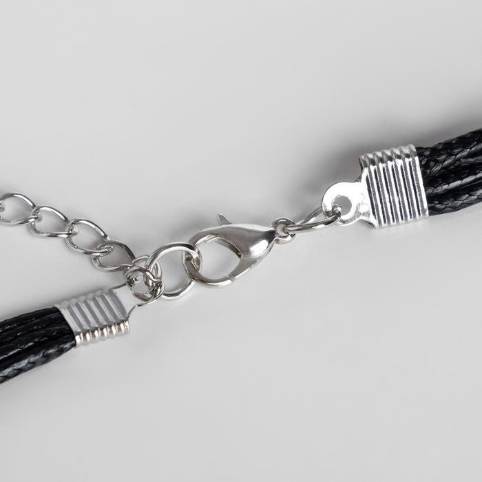 Кулон на шнурке "Врата" прямоугольники, цвет серый в серебре, 45см 