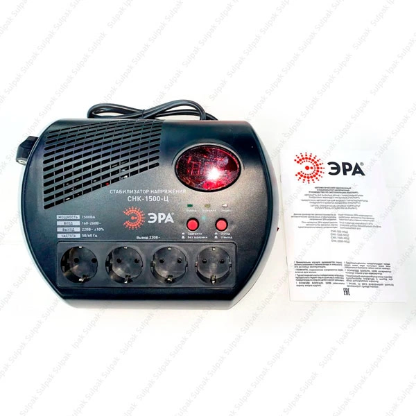 Стабилизатор ЭРА СНК-1500-Ц - фото 2