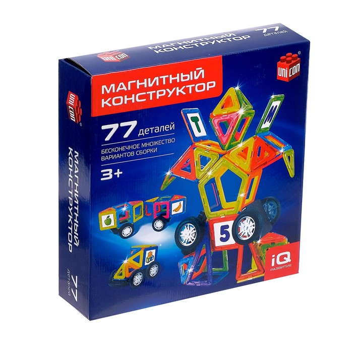 Магнитный конструктор Magical Magnet, 77 деталей, детали матовые 