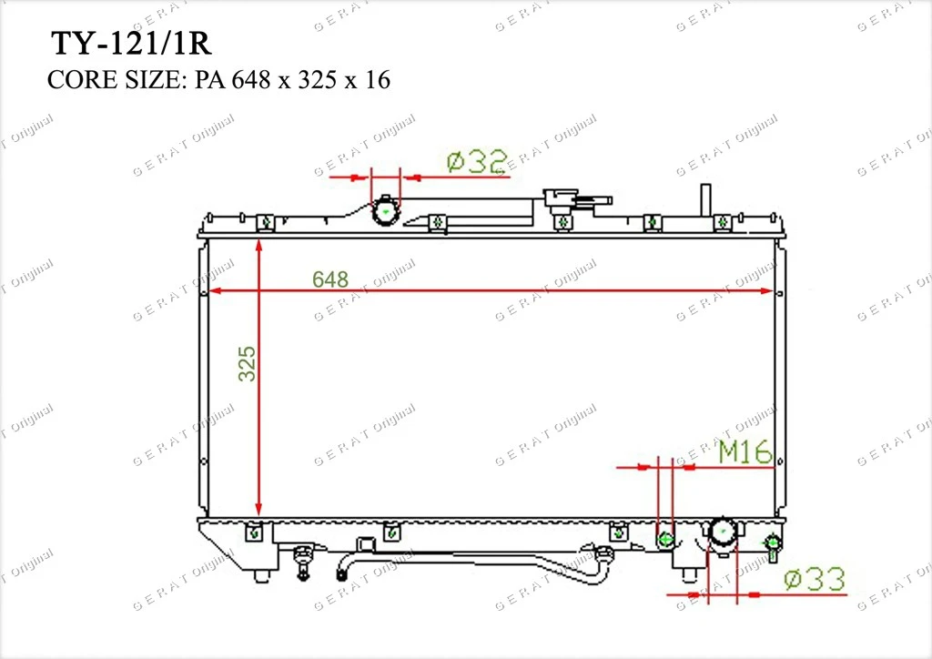 Радиатор основной Gerat TY-121/1R - фото 3
