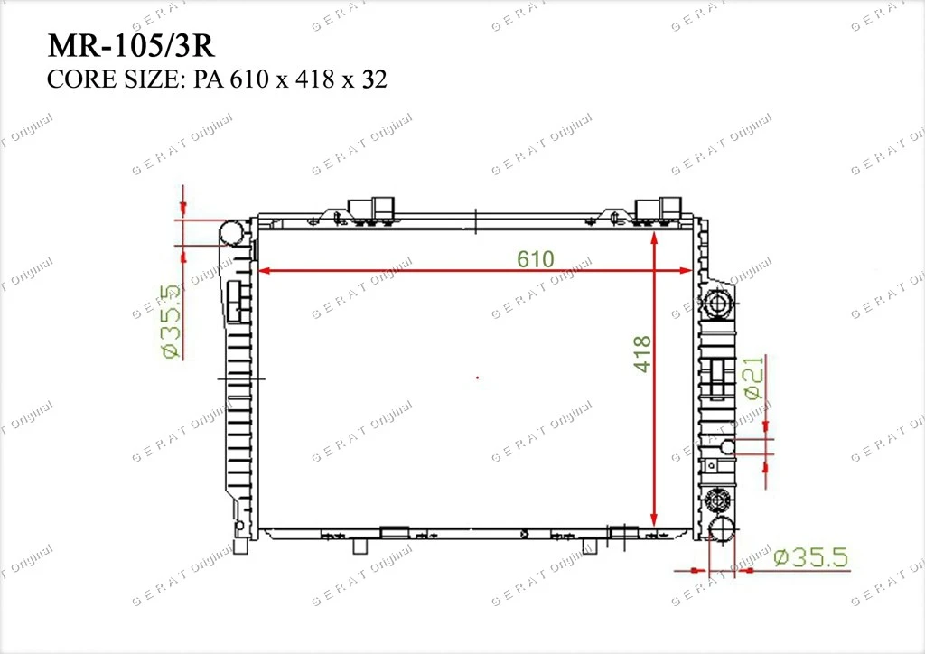 Радиатор основной Gerat MR-105/3R - фото 3