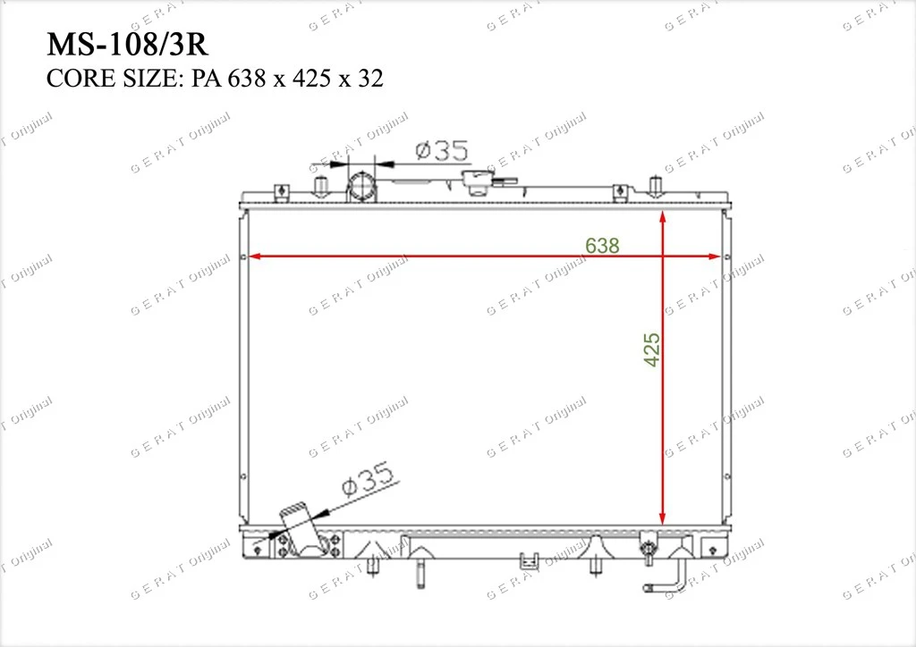 Радиатор основной Gerat MS-108/3R - фото 3
