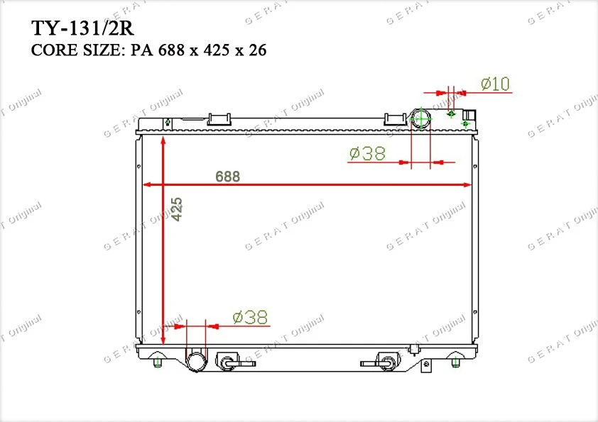 Радиатор основной Gerat TY-131/2R - фото 3