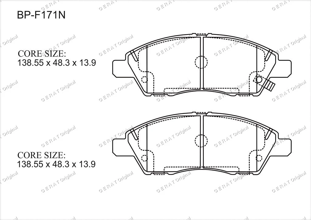 Тормозные колодки Gerat BP-F171N (передние) Normal