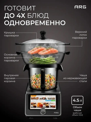 Комплект Кухонный робот ARG Cook+ CR-1 + Погружной блендер ARG HB-6010  - фото 5