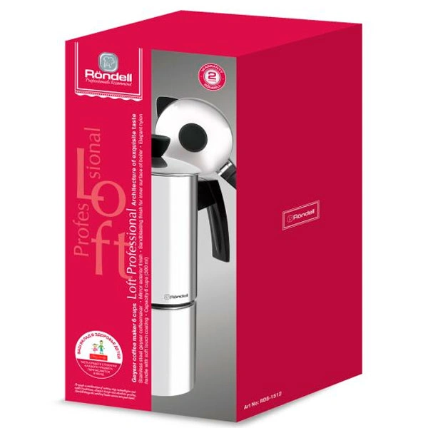 Гейзерная кофеварка Rondell Loft Professional RDS-1512 - фото 4