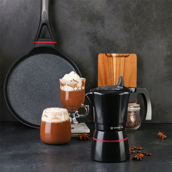 Гейзерная кофеварка Polaris PRO collection-6C - фото 9