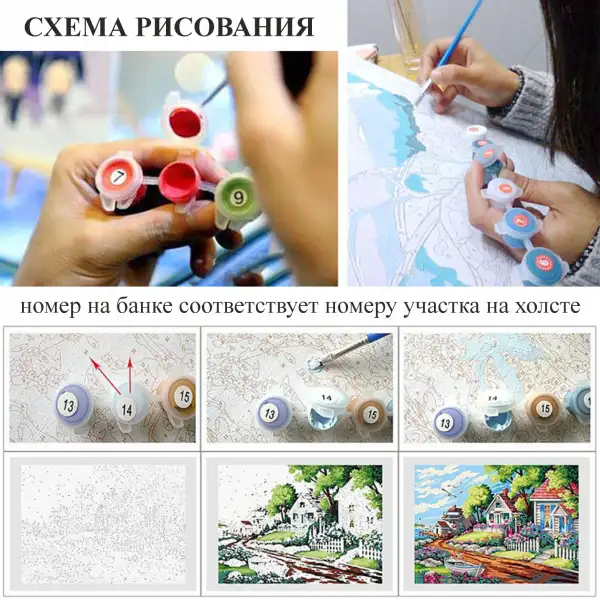 Набор картин по номерам SLP Художники 50х40 см (3 шт) s-hd-005 Климт/Ван Гог/Кацусика Хокусай - фото 8