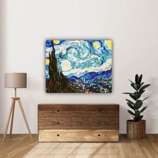 Набор картин по номерам SLP Художники 50х40 см (3 шт) s-hd-005 Климт/Ван Гог/Кацусика Хокусай