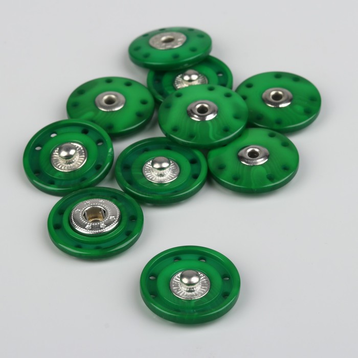 Кнопки пришивные декоративные, d = 23 мм, 5 шт, цвет зелёный 