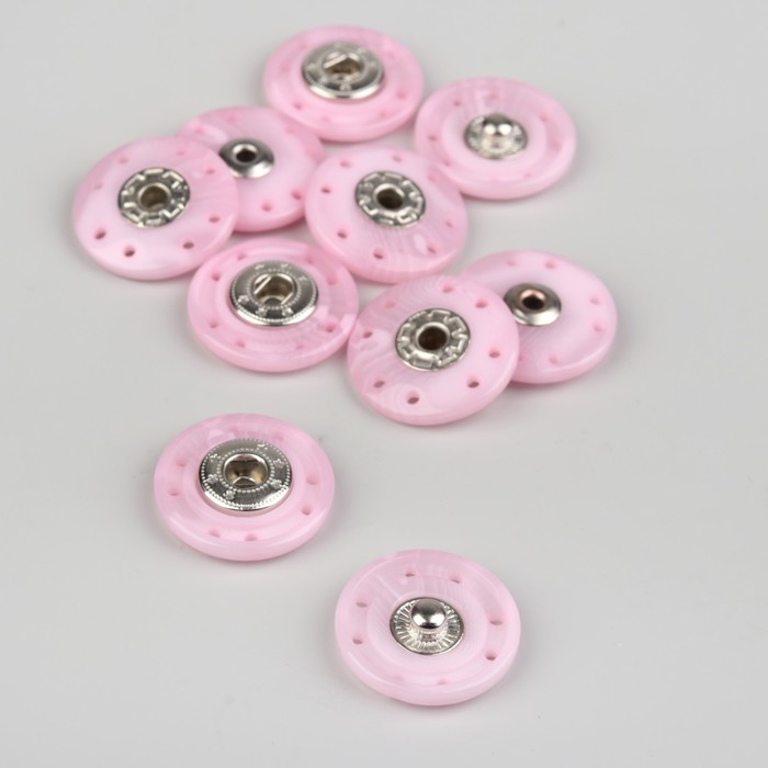 Кнопки пришивные декоративные, d = 23 мм, 5 шт, цвет розовый 