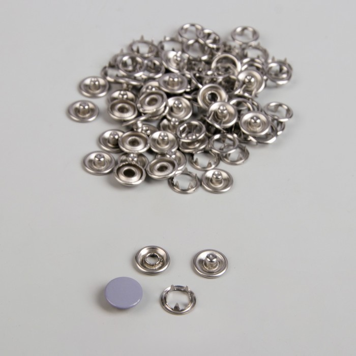 Кнопки рубашечные, закрытые, d = 9,5 мм, 1000 шт, цвет серый 