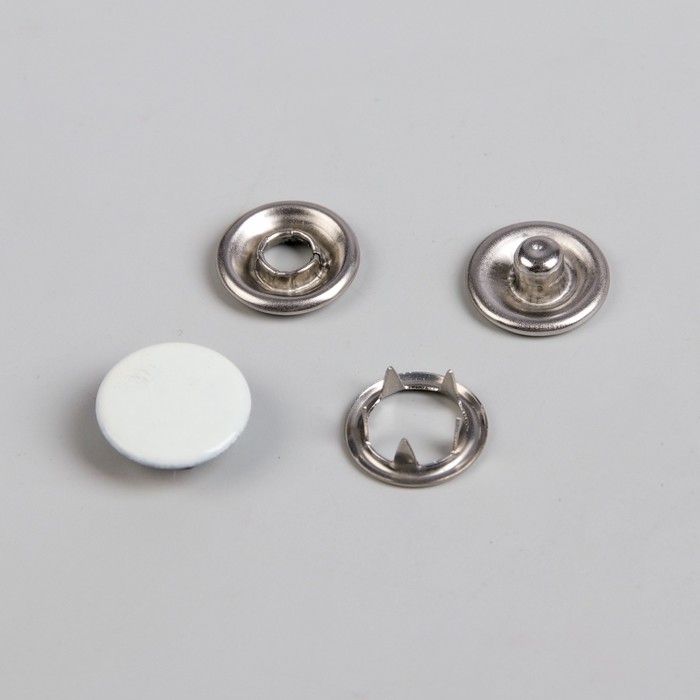 Кнопки рубашечные, закрытые, d = 9,5 мм, 1000 шт, цвет белый 