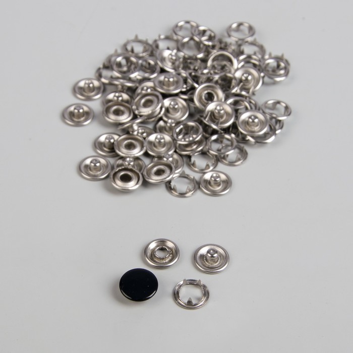 Кнопки рубашечные, закрытые, d = 9,5 мм, 1000 шт, цвет чёрный 