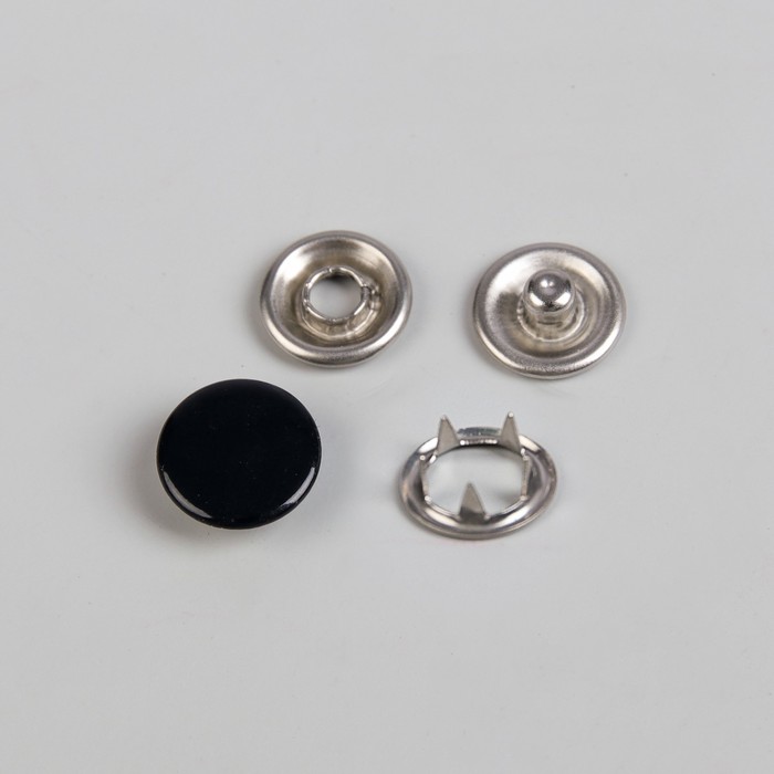 Кнопки рубашечные, закрытые, d = 9,5 мм, 1000 шт, цвет чёрный 