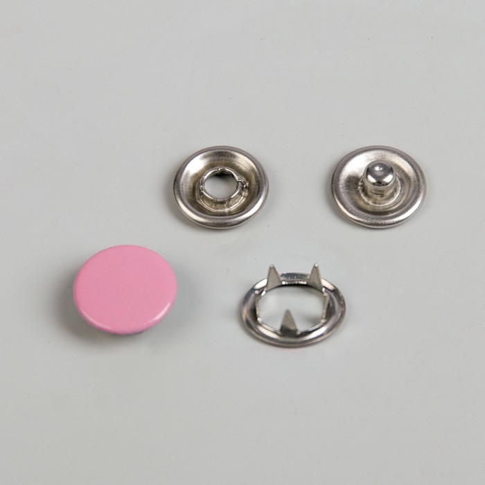 Кнопки рубашечные, закрытые, d = 9,5 мм, 1000 шт, цвет розовый 
