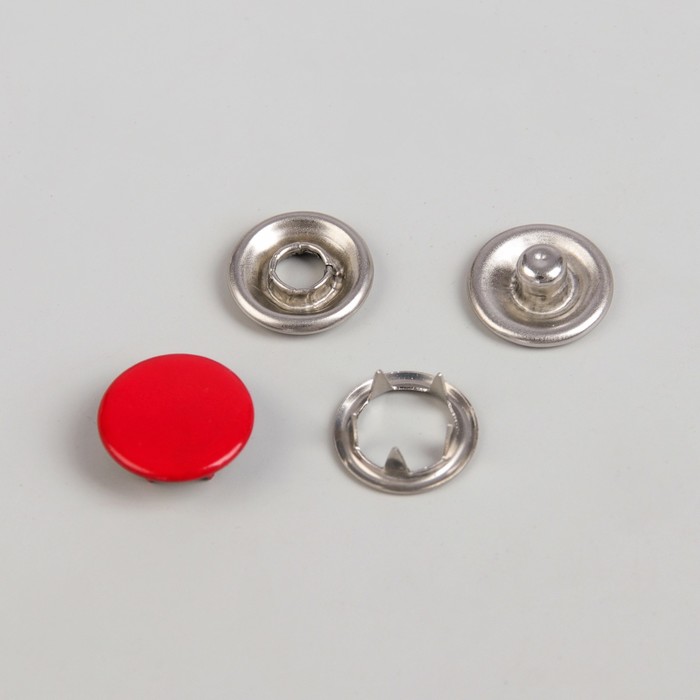 Кнопки рубашечные, закрытые, d = 9,5 мм, 1000 шт, цвет красный 