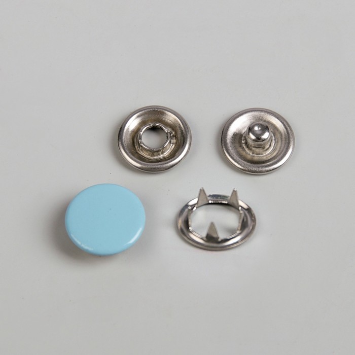 Кнопки рубашечные, закрытые, d = 9,5 мм, 1000 шт, цвет голубой 