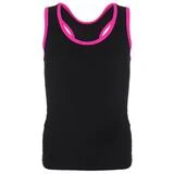 Майка-борцовка с окантовкой, размер 30, цвет чёрный-фуксия 