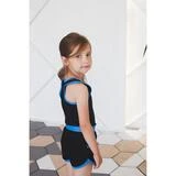 Майка-борцовка с окантовкой, размер 32, цвет чёрный-бирюза  - фото 3