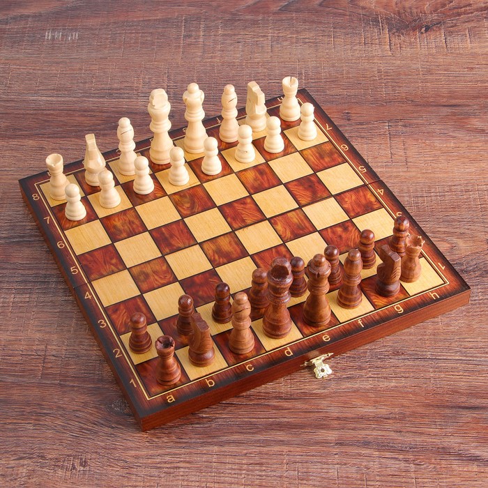 Шахматы "Классические" (доска дерево 28,5х28,5 см, фигуры дерево, король h=8 см), микс 