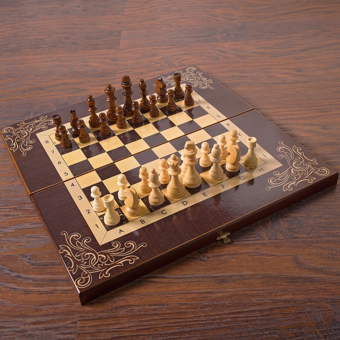 Шахматы "Галант" (доска дерево 50х50 см, фигуры дерево, король h=9.2 см) 