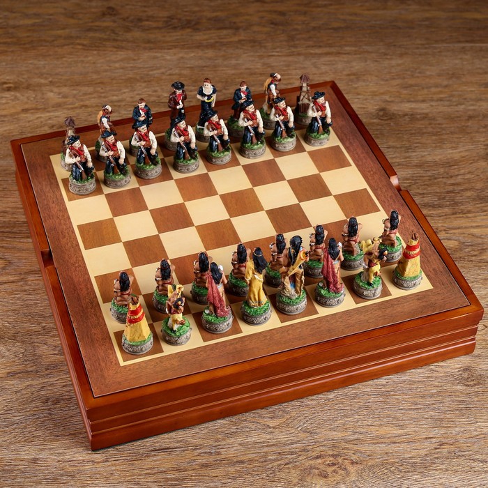 Шахматы сувенирные "Дикий Запад" (доска 36х36х6 см, h=8 см, h=6 см) 