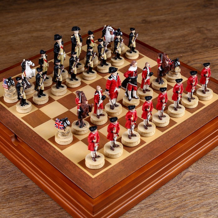 Шахматы сувенирные "Гражданские войны" (доска 36х36х6 см, h=8 см, h=6 см) 